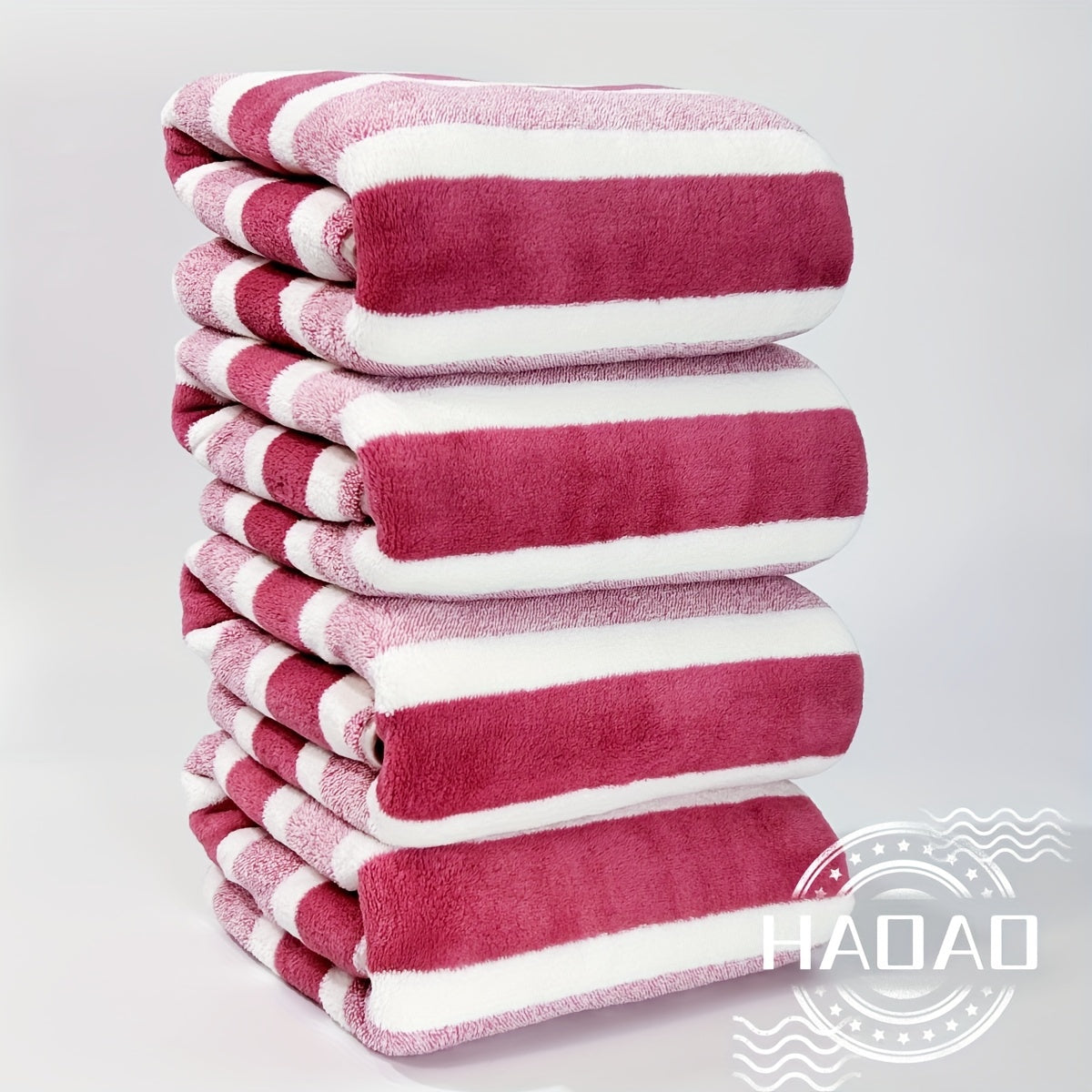 Rynx | 4 Piece Luxurious Striped Bath Towel Set - Ultra-Absorbent, Quick-Drying, Super Soft, Skin-Friendly - Ideal for Home Bathroom and Daily Showering Needs