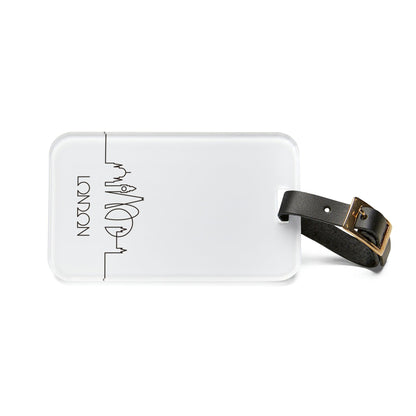 Rynx | Elegant Explorer's London Luxe Acrylic Luggage Tag Set with Adjustable Leather Strap - Travel in Style!