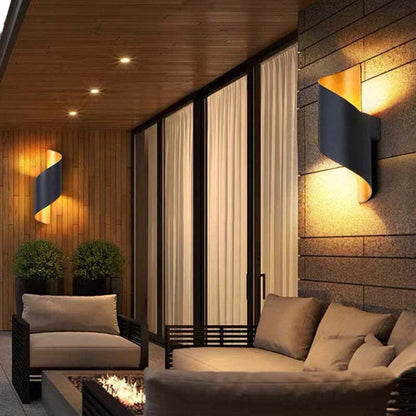 Rynx | Orr Modern LED Wall Lamp, Spiral, Indoor, White/Black, Metal