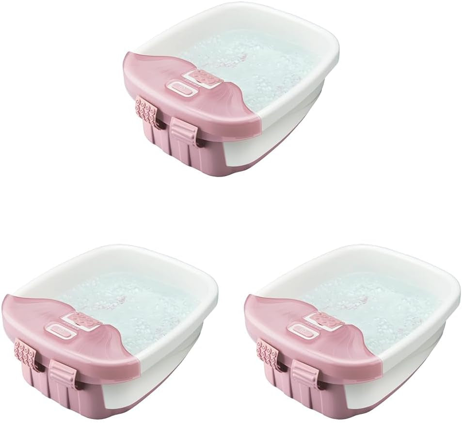 Rynx | Bubble Bliss Deluxe Foot Bath with Heat, Massaging Arch, 3 Acupressure Attachments, Splash Protection, Raised Nodes Holding Bubbles