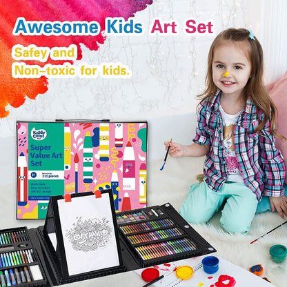 Rynx | 211pcs Children's Art Supply Set with Folding Easel