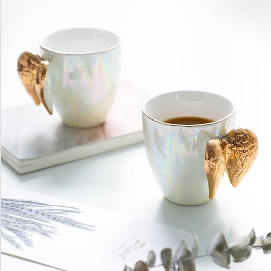 Rynx Fairycore Golden Angel Wings Mug