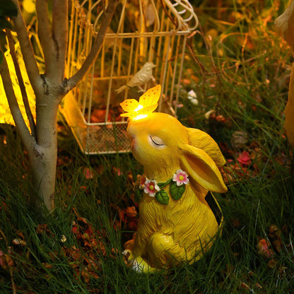 Rynx | Easter Solar Powered LED Rabbit Toy with Butterfly Outdoor Decor Garden Light