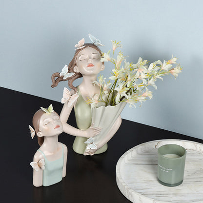 Rynx Butterfly Forest Girls Figurine Vase
