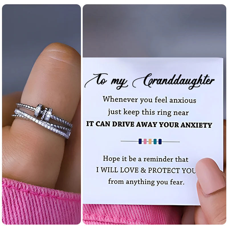 RYNX | Turning-Ring Silver TO MY Granddaughter Ring+Free Card