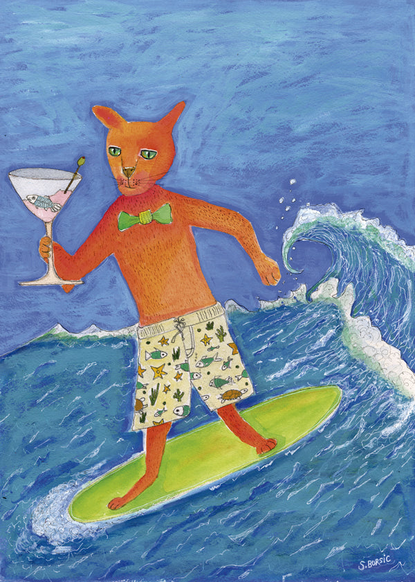 Rynx | Surfing Cocktail Cat - Sharyn Bursic