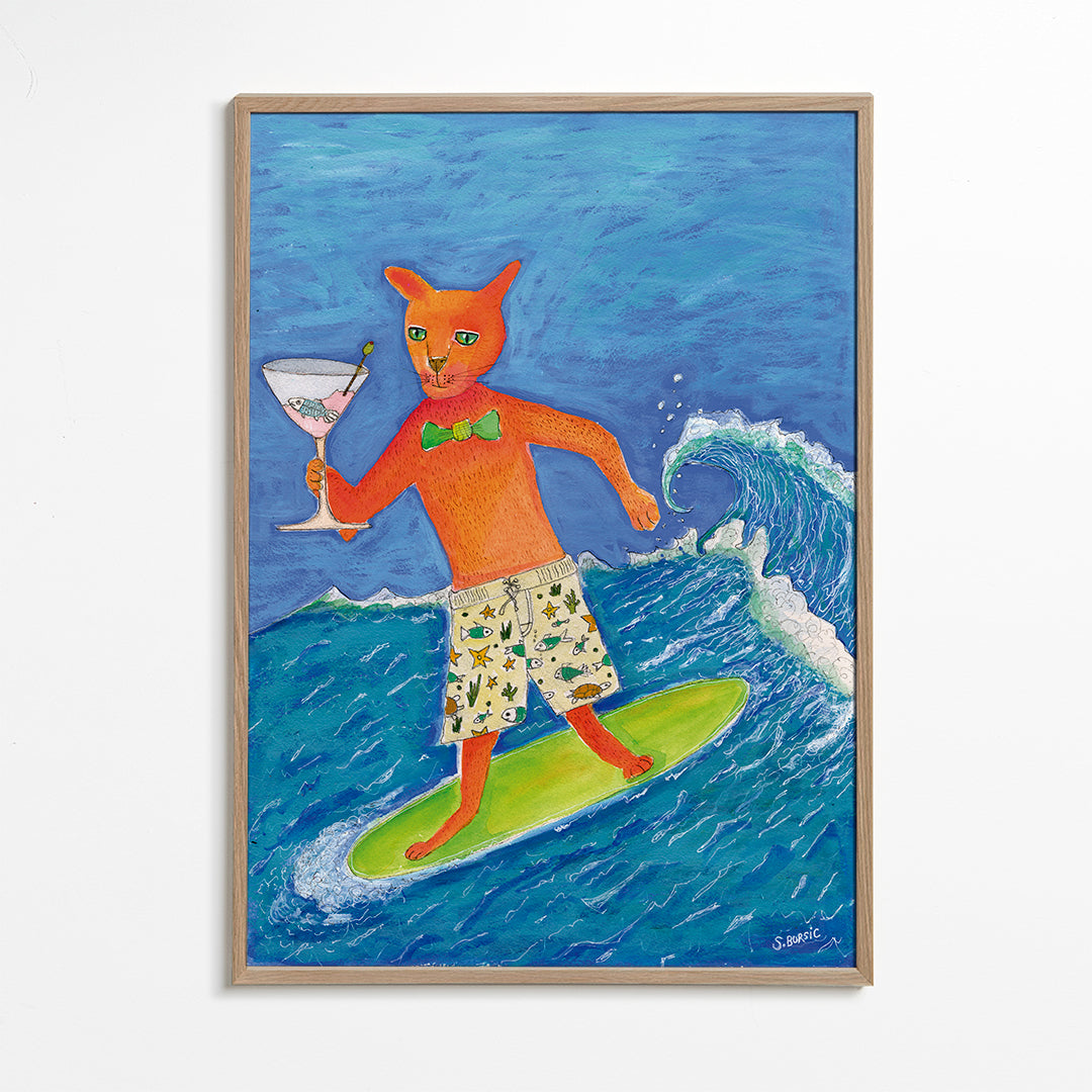 Rynx | Surfing Cocktail Cat - Sharyn Bursic