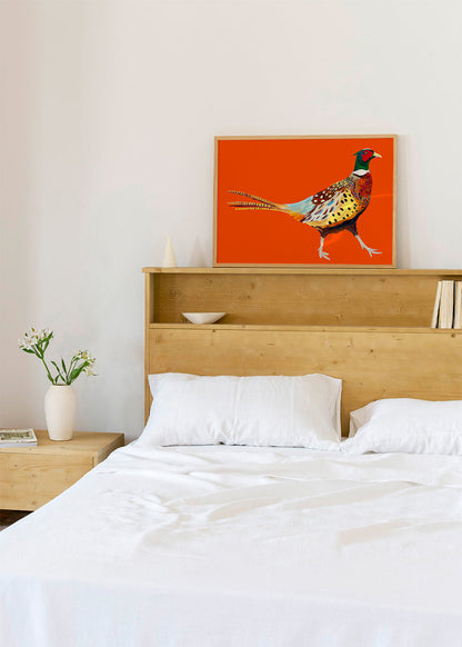 Rynx | Stoltzende Pheasant on Orange - Alice Straker