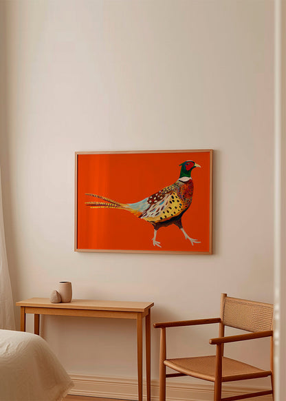 Rynx | Stoltzende Pheasant on Orange - Alice Straker