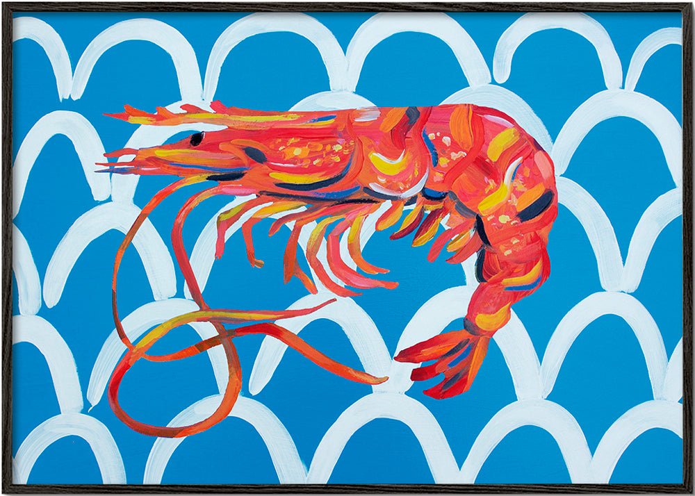 Rynx | Prawns on blue waves - Alice Straker