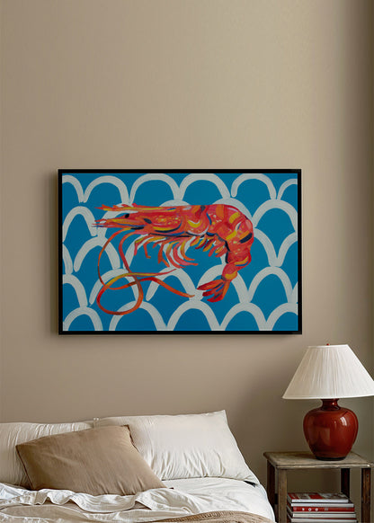 Rynx | Prawns on blue waves - Alice Straker