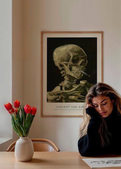 Rynx | Skeleton with a burning cigarette (Special Edition) - Vincent van Gogh