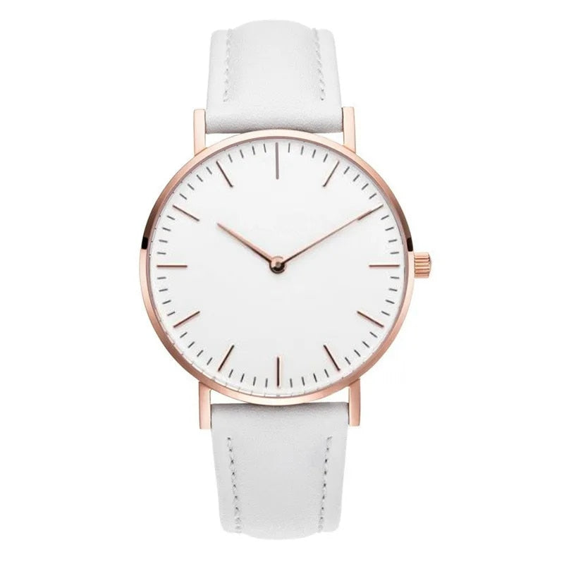 Rynx | Luxury Rose Gold Women's Watch - Elegant Watch Leather White