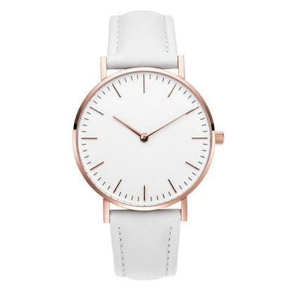 Rynx | Luxury Rose Gold Women's Watch - Elegant Watch Leather White
