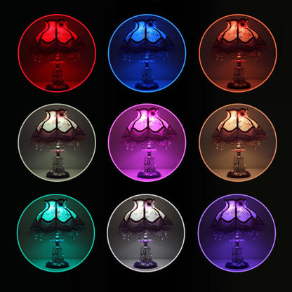 Rynx | Elarion Glow Table Lamp | European Design | Fabric Shade & Glass Base | Dimmable | Romantic Lighting