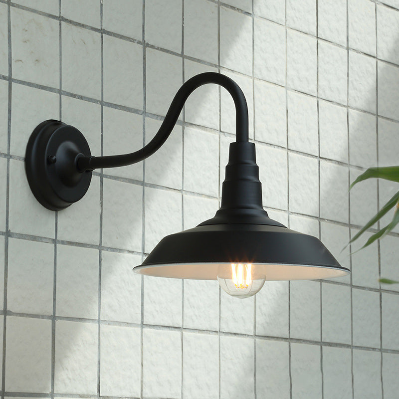 Rynx | Noctura Classic Wall Lamp | Vintage Design | Iron Frame with Round Glass Shade | 1-Light Dining Room Lighting