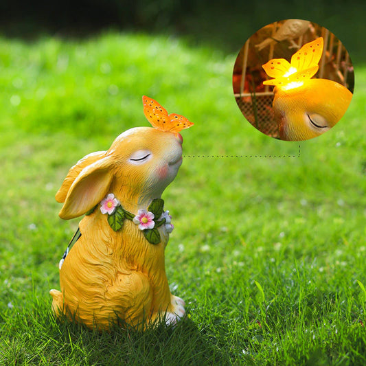 Rynx | Easter Solar Powered LED Rabbit Toy with Butterfly Outdoor Decor Garden Light