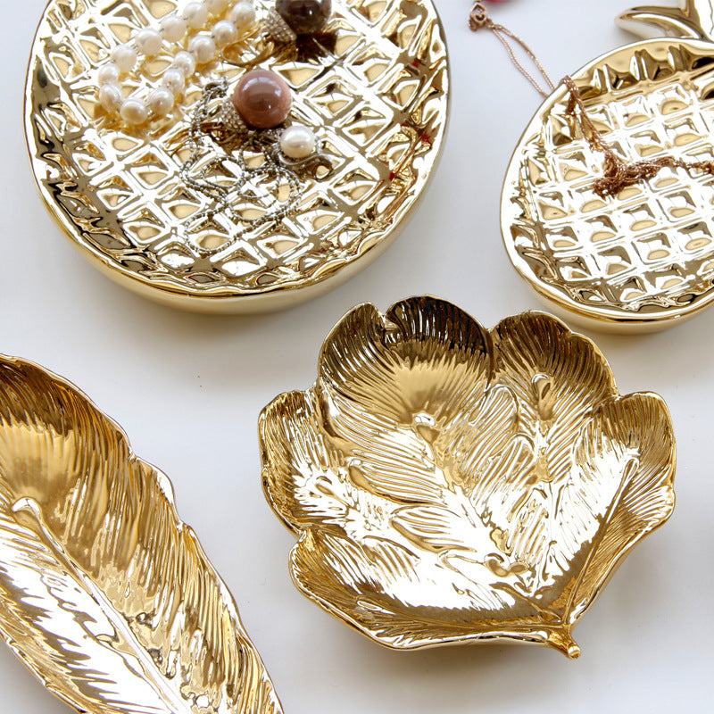Rynx Preppy Golden Spring Leaf Jewelry Bowl