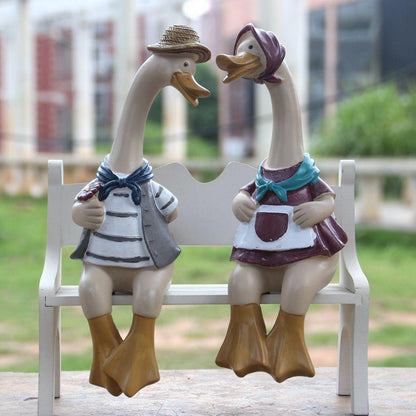 Rynx | Playful Hand-Painted North Duck Duo for Enchanting Home and Garden Decoration