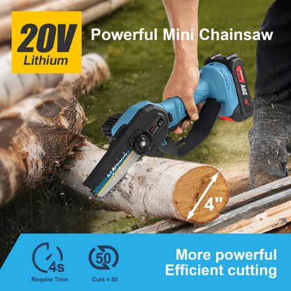 Rynx | 4 inch wireless handheld mini chainsaw with portable battery-powered pruner