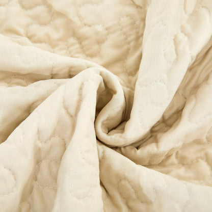 Rynx | Botanical Flower Foot Blanket - Quilted Yellow Fleur Golden Orange Springtime Tulips - Ruffled Edges Bright Lively Ivory Cream - 50 x 60