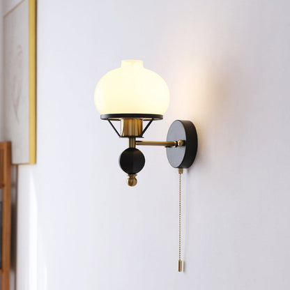 Rynx | GeoLuxe French Geometric Wall Lamp | Iron & Glass | 1-Light Design for Living Room