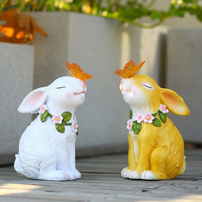 Rynx | Easter Solar Powered LED Rabbit Toy with Butterfly Outdoor Decor Garden Light