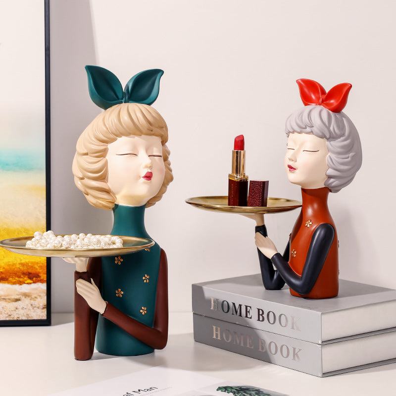 Rynx Creative Tray Girl Figure Key Holder