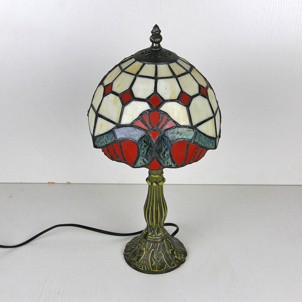 Rynx | Tiffany Vintage Stained Glass Flower Dome 1-Light Table Lamp