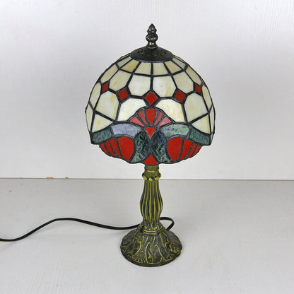 Rynx | Tiffany Vintage Stained Glass Flower Dome 1-Light Table Lamp
