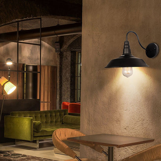 Rynx | Noctura Classic Wall Lamp | Vintage Design | Iron Frame with Round Glass Shade | 1-Light Dining Room Lighting