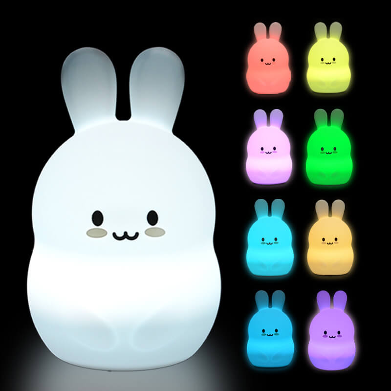Rynx | Modern Creative Sweet Rabbit Pat Silicone USB LED Night Light Table Lamp