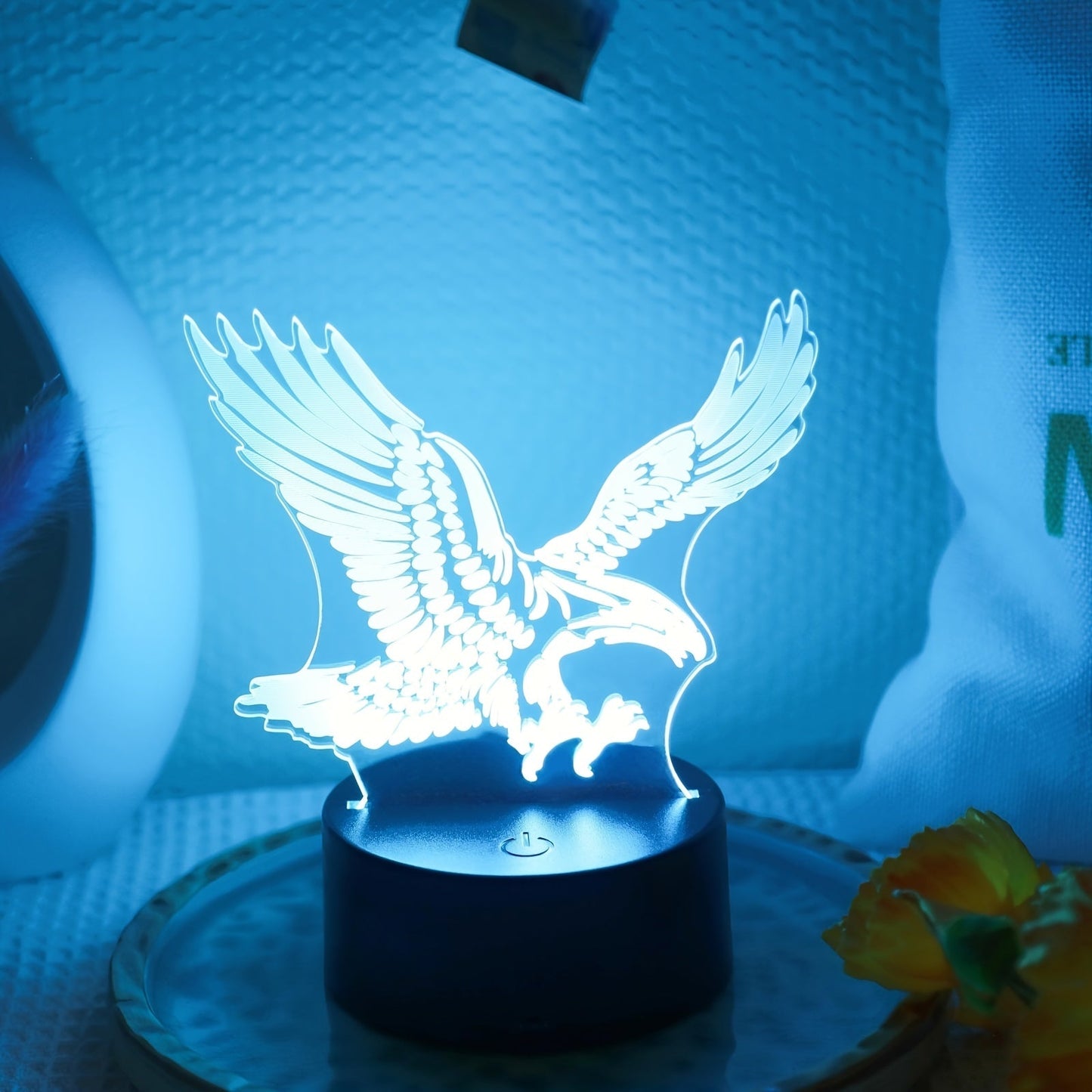 Rynx | EagleLight - 3D LED Night Light with Touch Control, 7 Colors USB Table Lamp