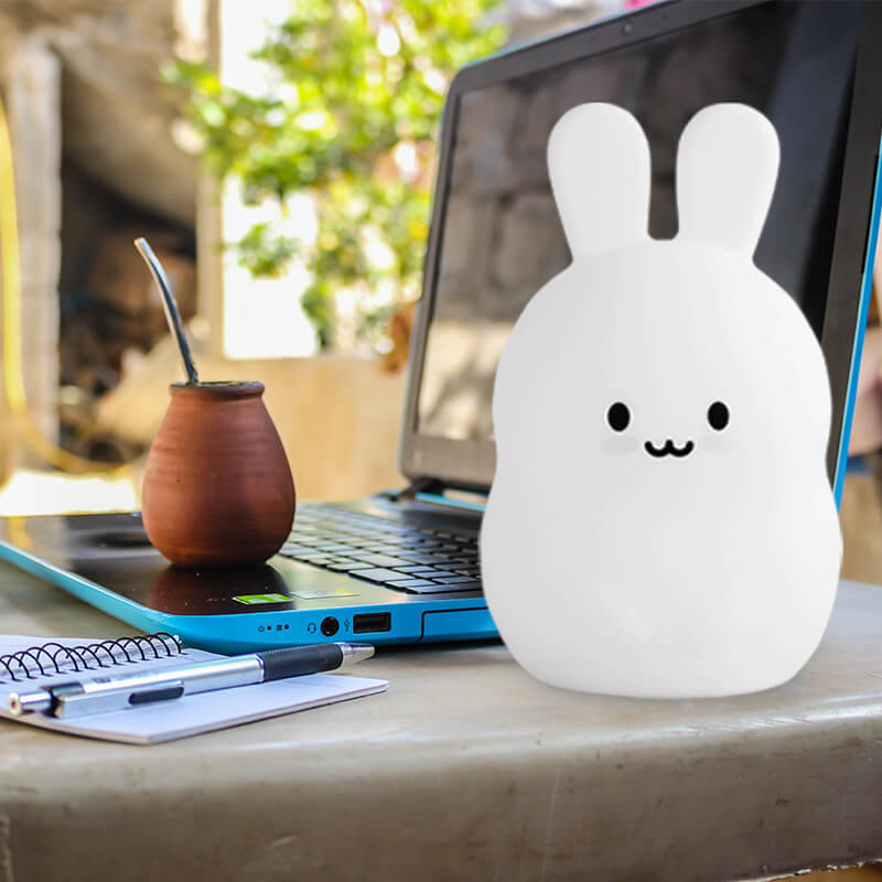 Rynx | Modern Creative Sweet Rabbit Pat Silicone USB LED Night Light Table Lamp