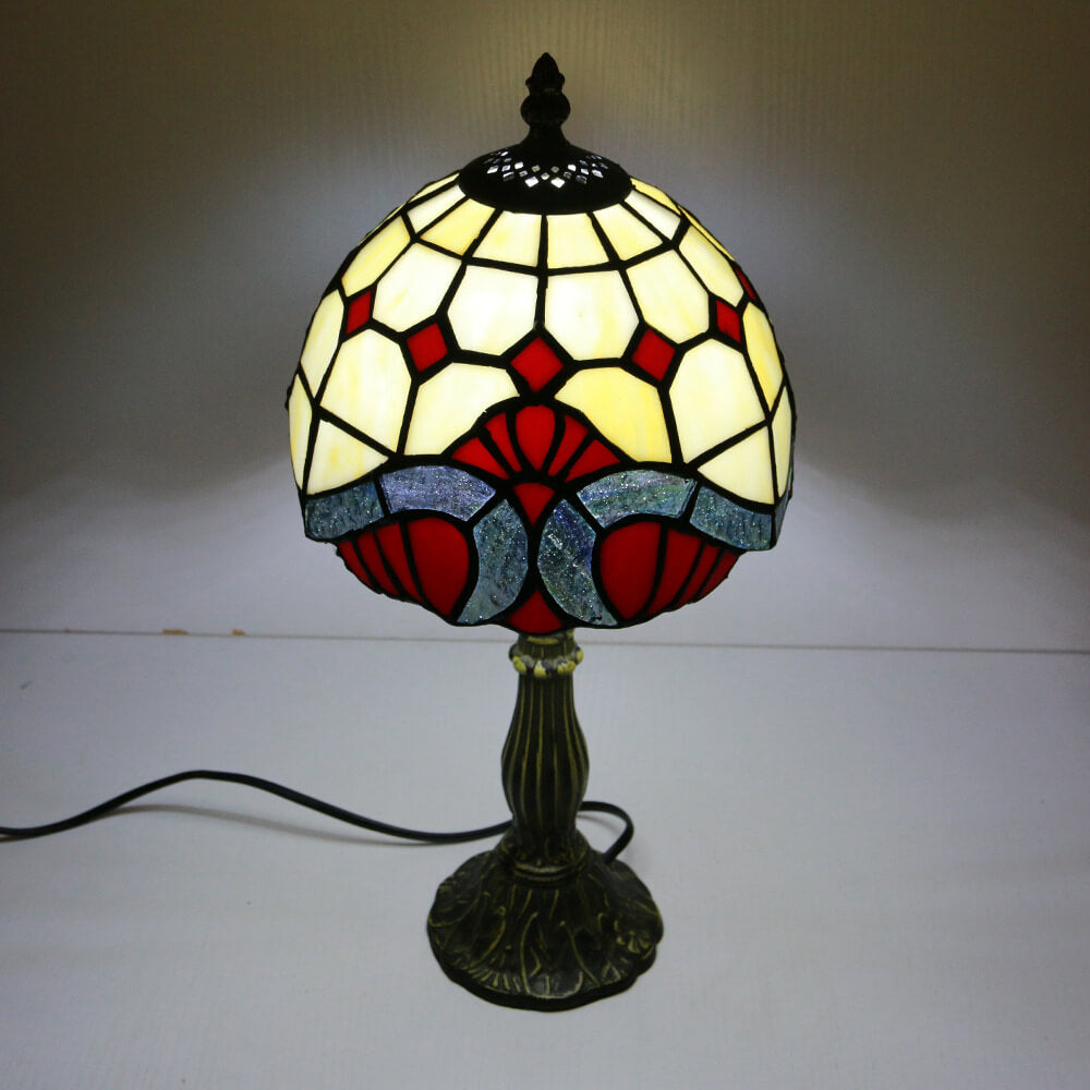 Rynx | Tiffany Vintage Stained Glass Flower Dome 1-Light Table Lamp