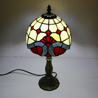 Rynx | Tiffany Vintage Stained Glass Flower Dome 1-Light Table Lamp