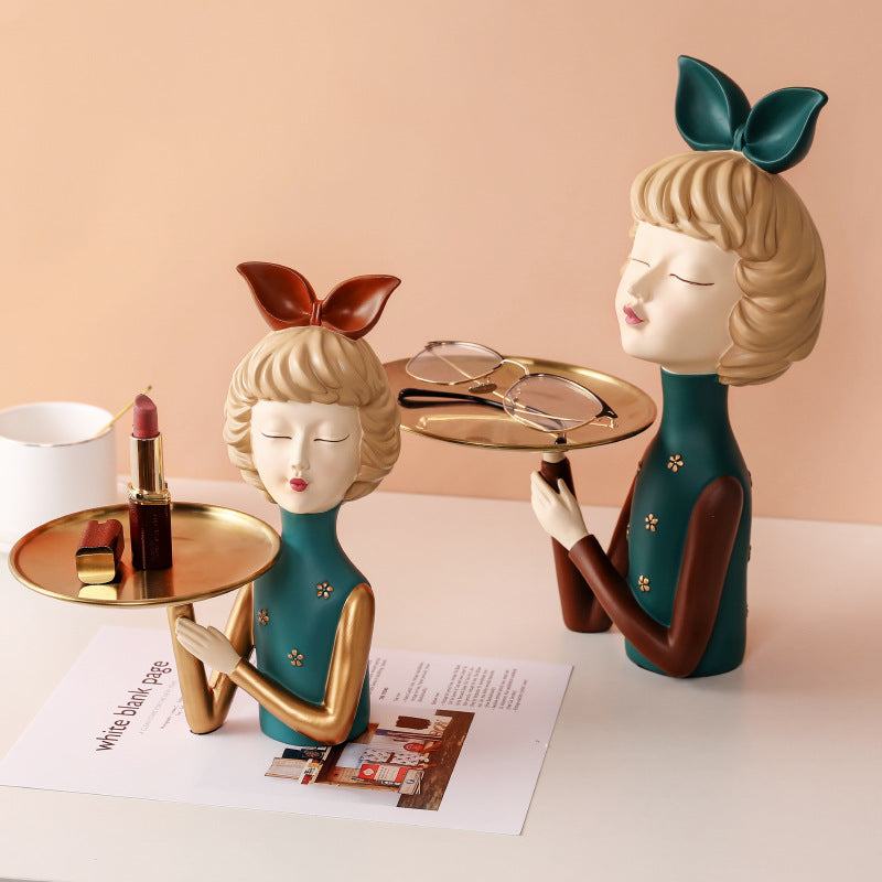 Rynx Creative Tray Girl Figure Key Holder