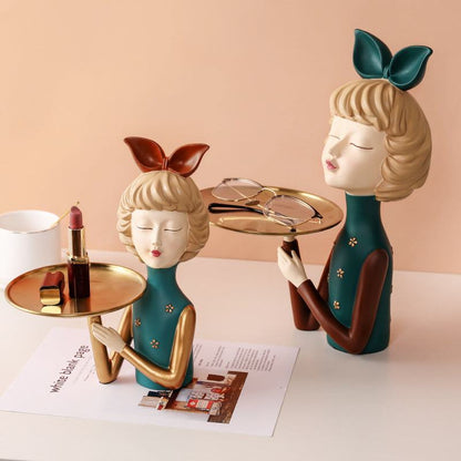 Rynx Creative Tray Girl Figure Key Holder