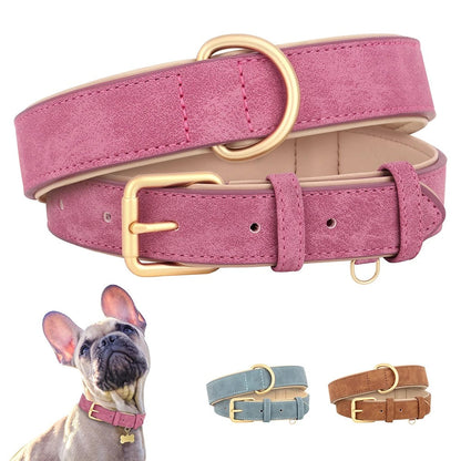 Rynx | Soft Leather Padded Dog Collar Adjustable and Durable for Small and Medium Dogs