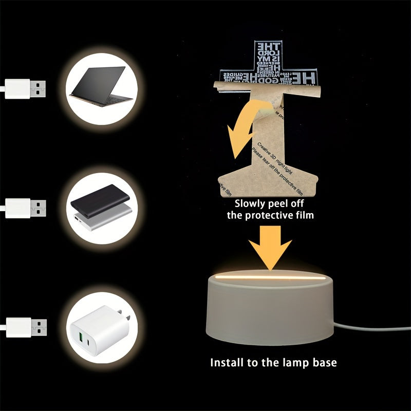 Rynx | CrossLight - 3D LED Night Light Acrylic USB-powered