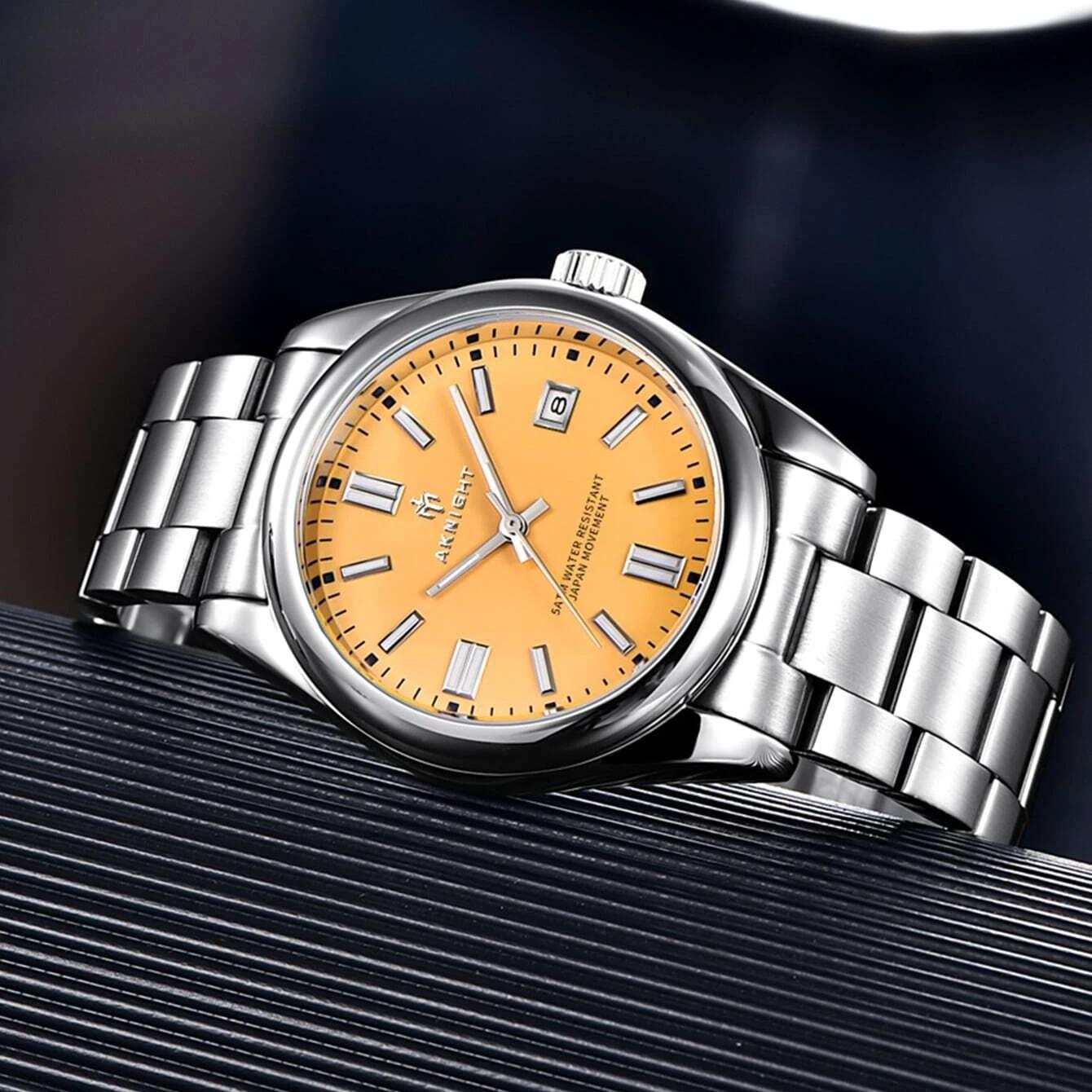Rynx | Men's luxury analog quartz chronograph watch, waterproof stainless steel wristwatch