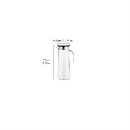 Rynx | Water Pitcher with Lid – 37.1oz/54.1oz Heavy Duty Drink Pitcher – Stainless Steel or Wooden Lid – Ideal for Juice, Bubble Tea, Summer Drinks – Kitchen and Home