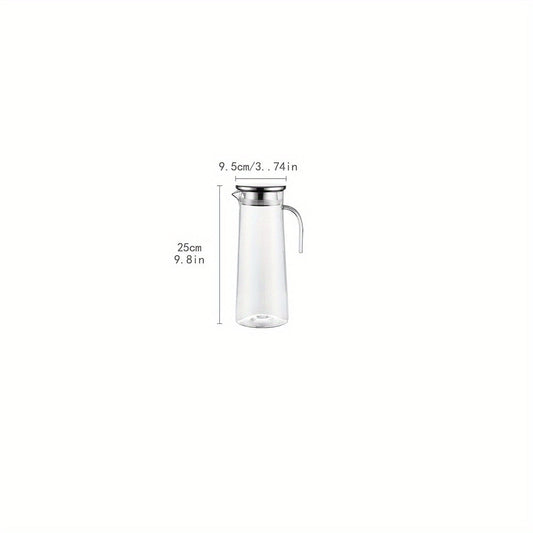 Rynx | Water Pitcher with Lid – 37.1oz/54.1oz Heavy Duty Drink Pitcher – Stainless Steel or Wooden Lid – Ideal for Juice, Bubble Tea, Summer Drinks – Kitchen and Home