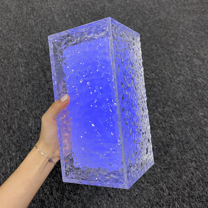 Rynx | FrostGlow RGB LED Table Lamp | Acrylic Ice Cube Design | Decorative Mood Light | Rechargeable