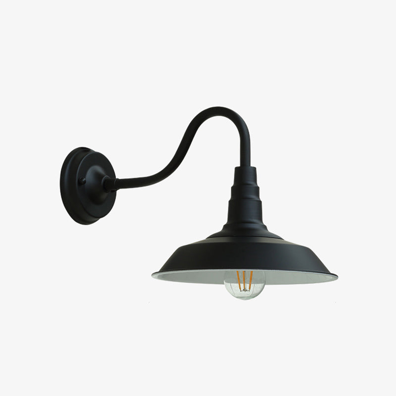 Rynx | Noctura Classic Wall Lamp | Vintage Design | Iron Frame with Round Glass Shade | 1-Light Dining Room Lighting