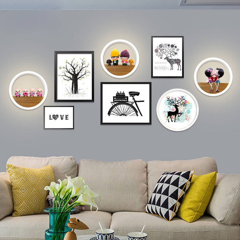 Rynx | Lumoshelf LED Wall Light | Solid Wood with Shelf | Round Wall Lamp | Warm & White Light