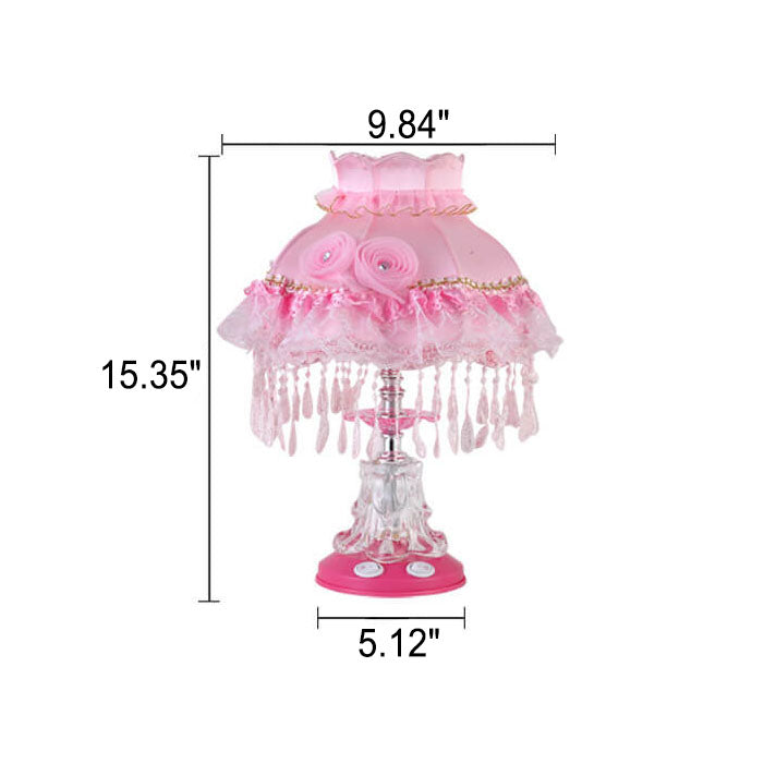 Rynx | Elarion Glow Table Lamp | European Design | Fabric Shade & Glass Base | Dimmable | Romantic Lighting