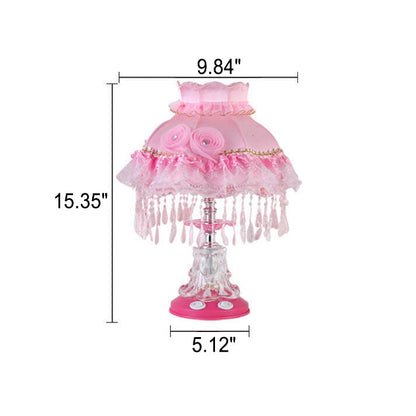 Rynx | Elarion Glow Table Lamp | European Design | Fabric Shade & Glass Base | Dimmable | Romantic Lighting