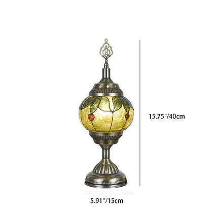 Rynx | Glomera Tiffany Table Lamp | Oval Design | Romantic Lighting | For Bedrooms & Living Spaces