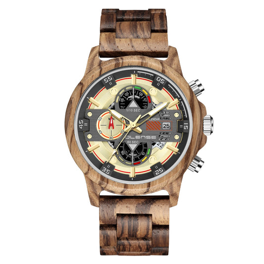 Rynx | Men's Wooden Watch Quartz Multifunctional Luminous